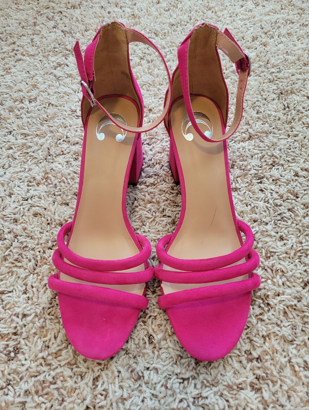 Women’s Strap Block Heel — Hot Pink
